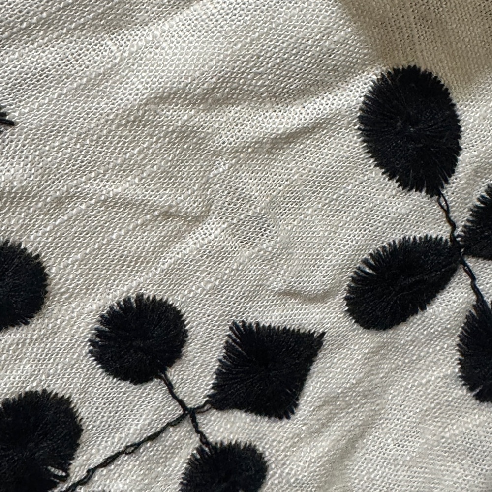 Zara Monochrome Geometric Embroidery Shirt - Picture 10 of 14